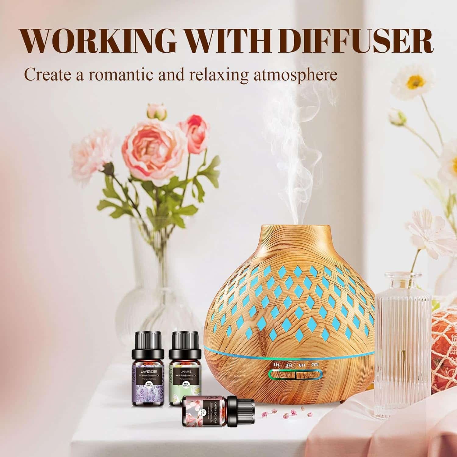 Utilisation huiles essentielles AESHORY avec diffuseur